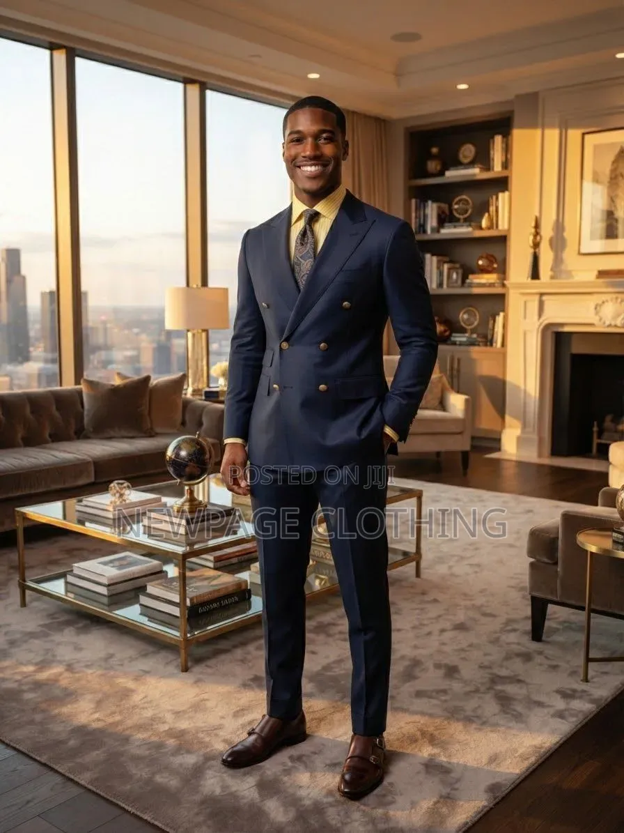 Your Style Just Got Better With Navy Blue Double-Breasted Suit