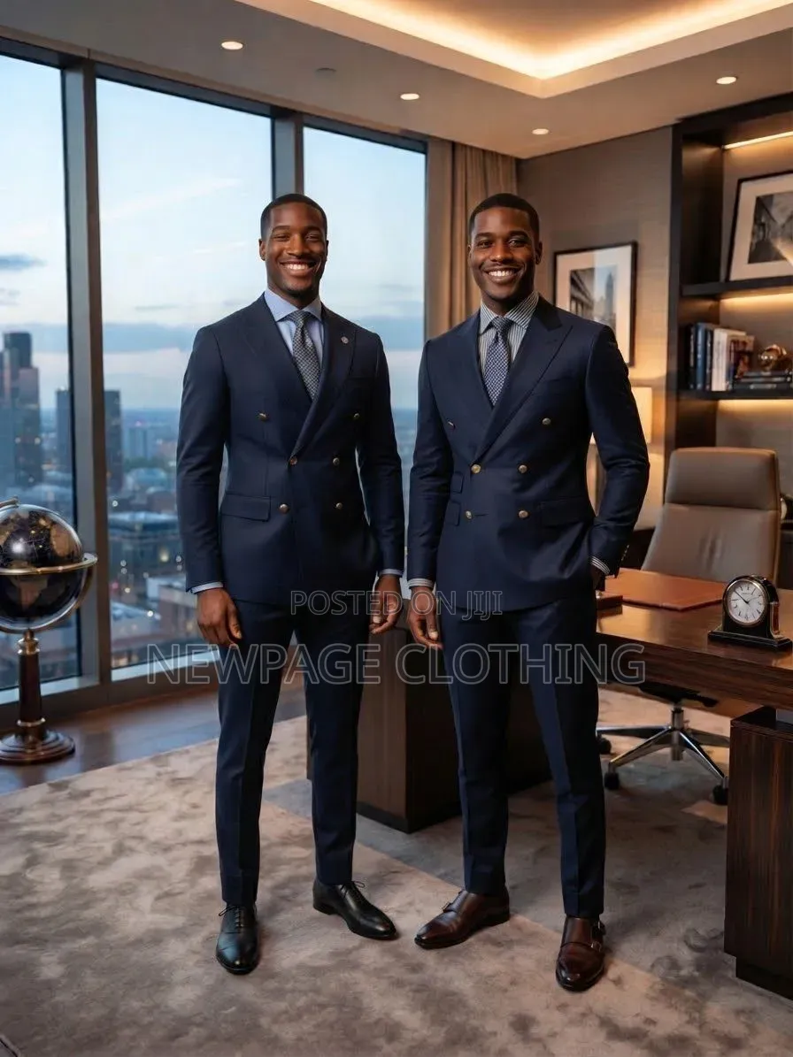 This Navy Blue Double-Breasted Suit Is Made for the Well-Dressed Man