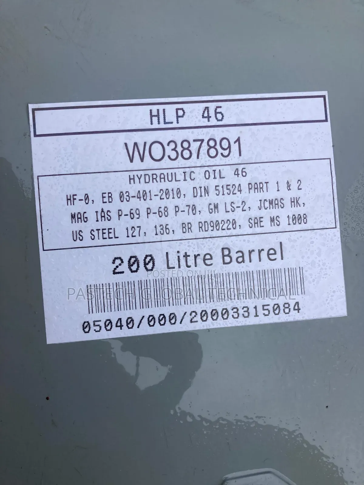 Rock Oil HLP 46 Hydraulic Oil || 200ltr Drum