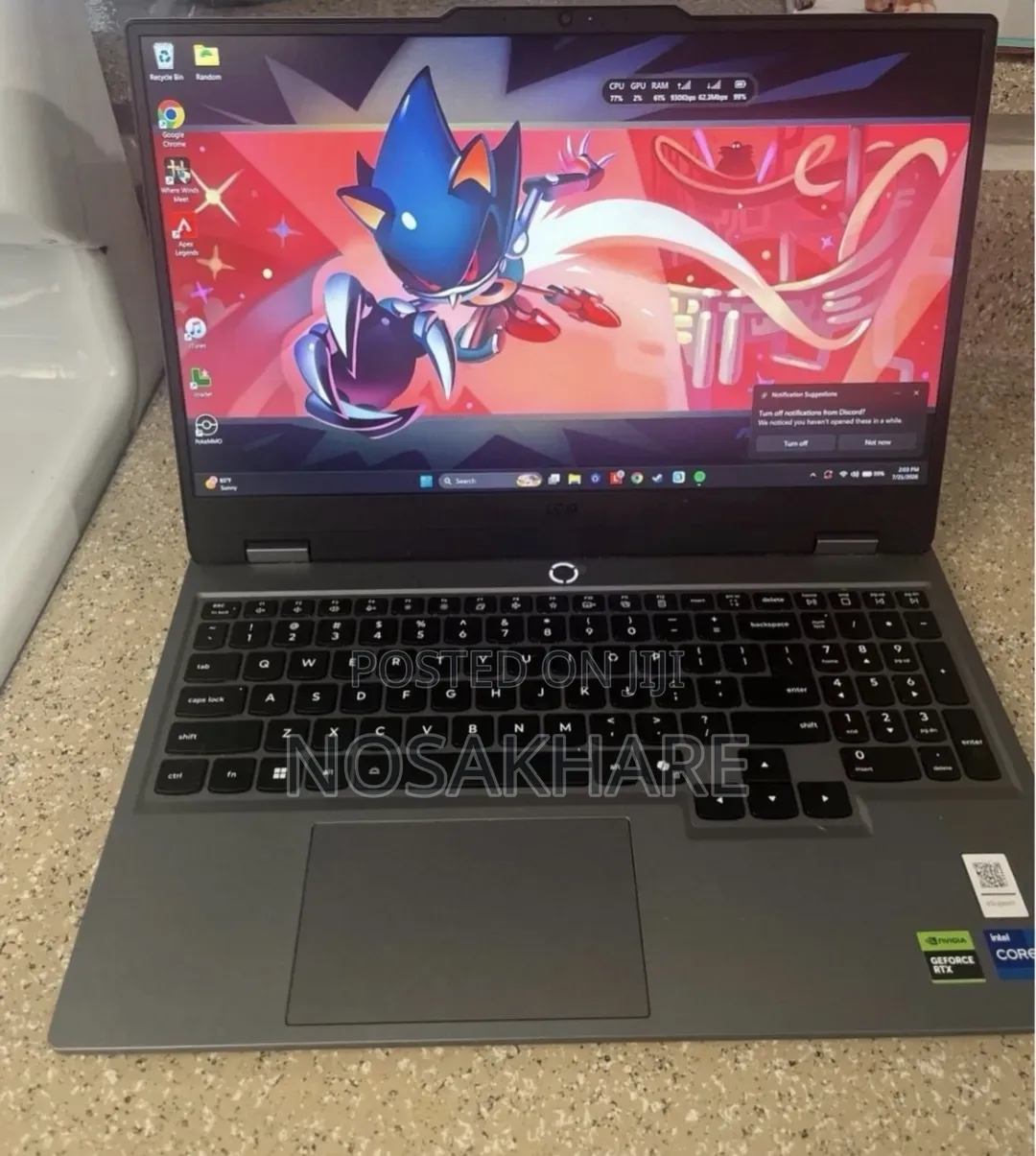 Laptop Lenovo LOQ 15AHP10 16GB Intel Core i7 SSD 512GB