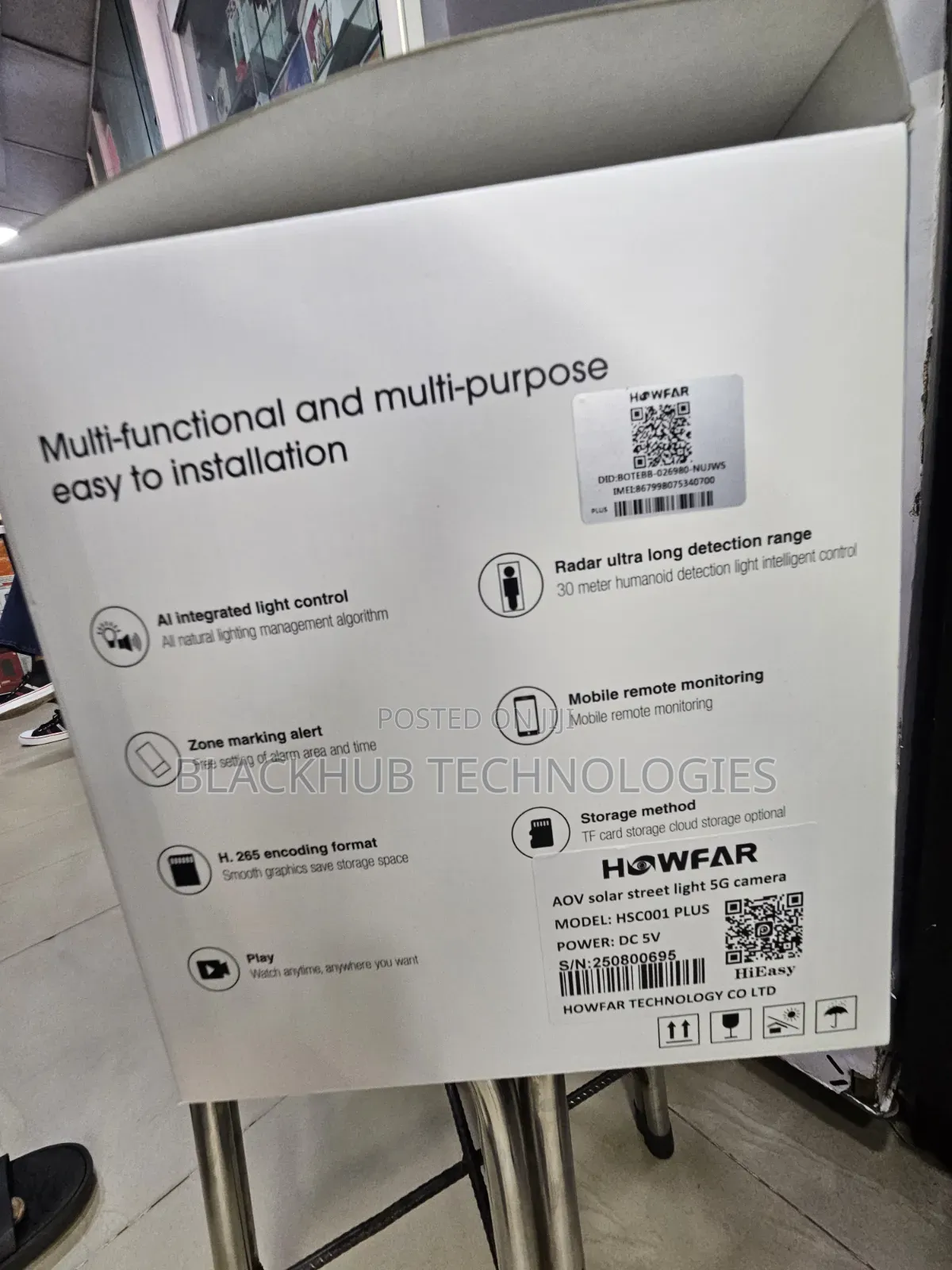 Howfar Hsc001 Plus, Solar Camera Street Lighting, 400w + 2 Lines