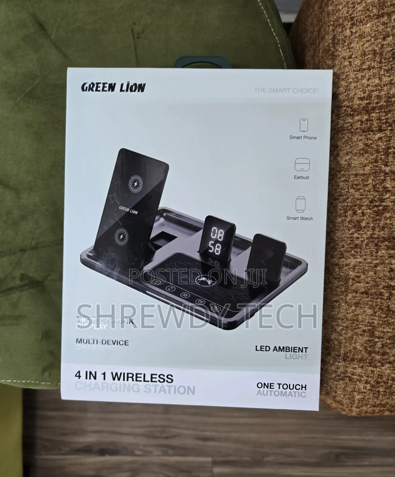 4 in 1 Wireless Charging Station With Digital Clock Display