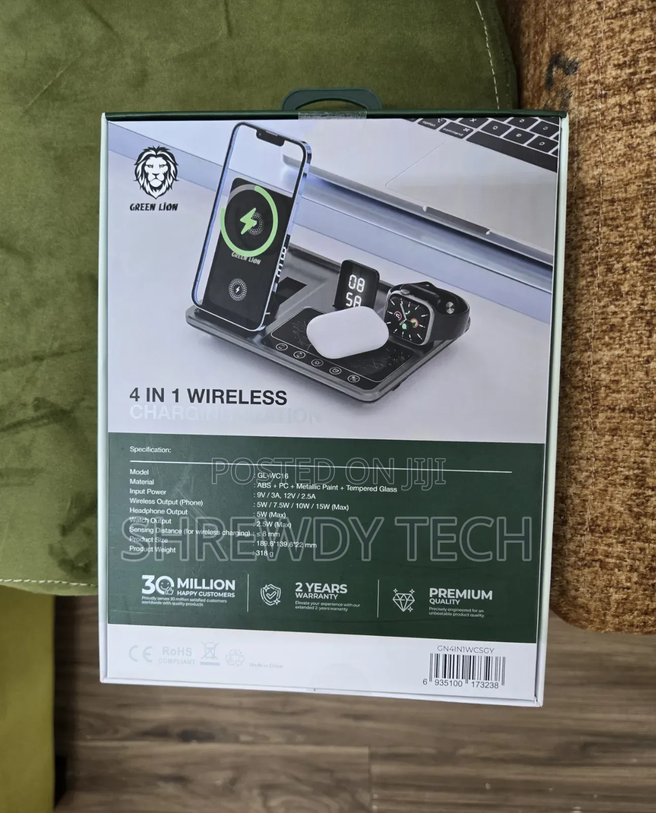 4 in 1 Wireless Charging Station With Digital Clock Display