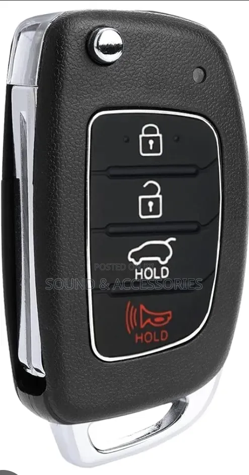 HYUNDAI 4BUTTON Flip Key Fob Case for Santa Fe Sonata Tucson Elantra
