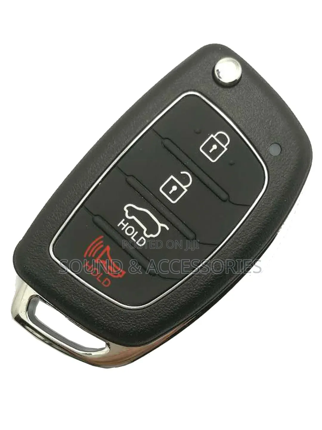 HYUNDAI 4BUTTON Flip Key Fob Case for Santa Fe Sonata Tucson Elantra