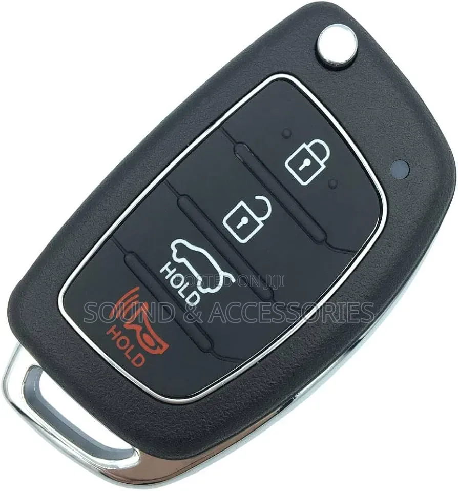 HYUNDAI 4BUTTON Flip Key Fob Case for Santa Fe Sonata Tucson Elantra
