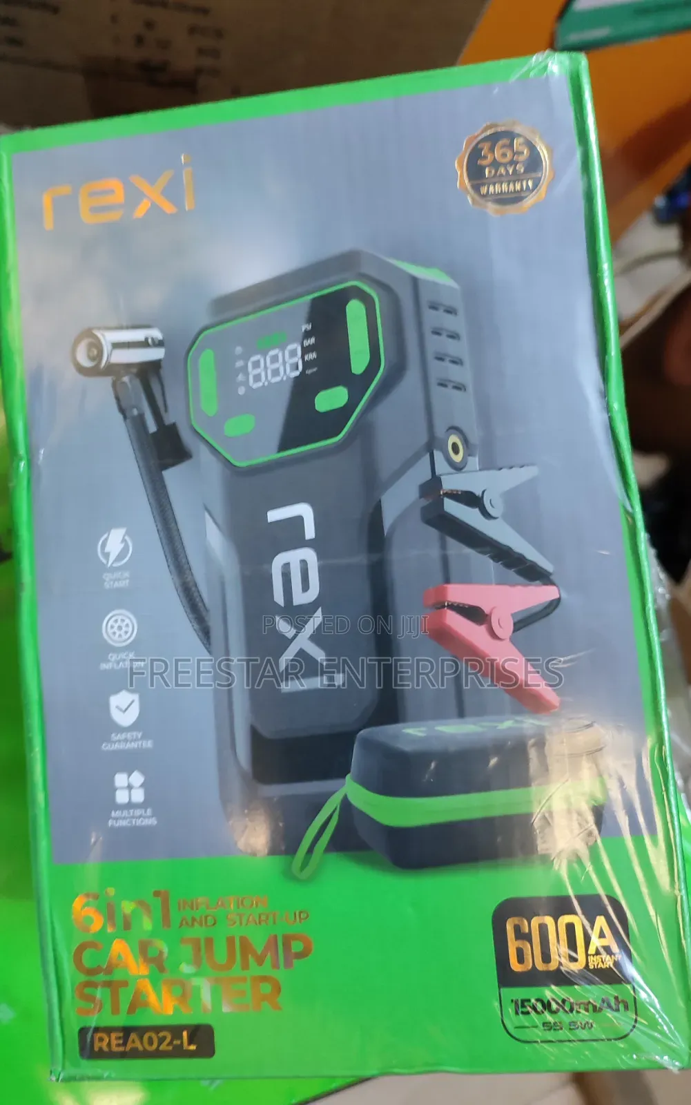 REXI Car Jump Starter With Tire Inflator