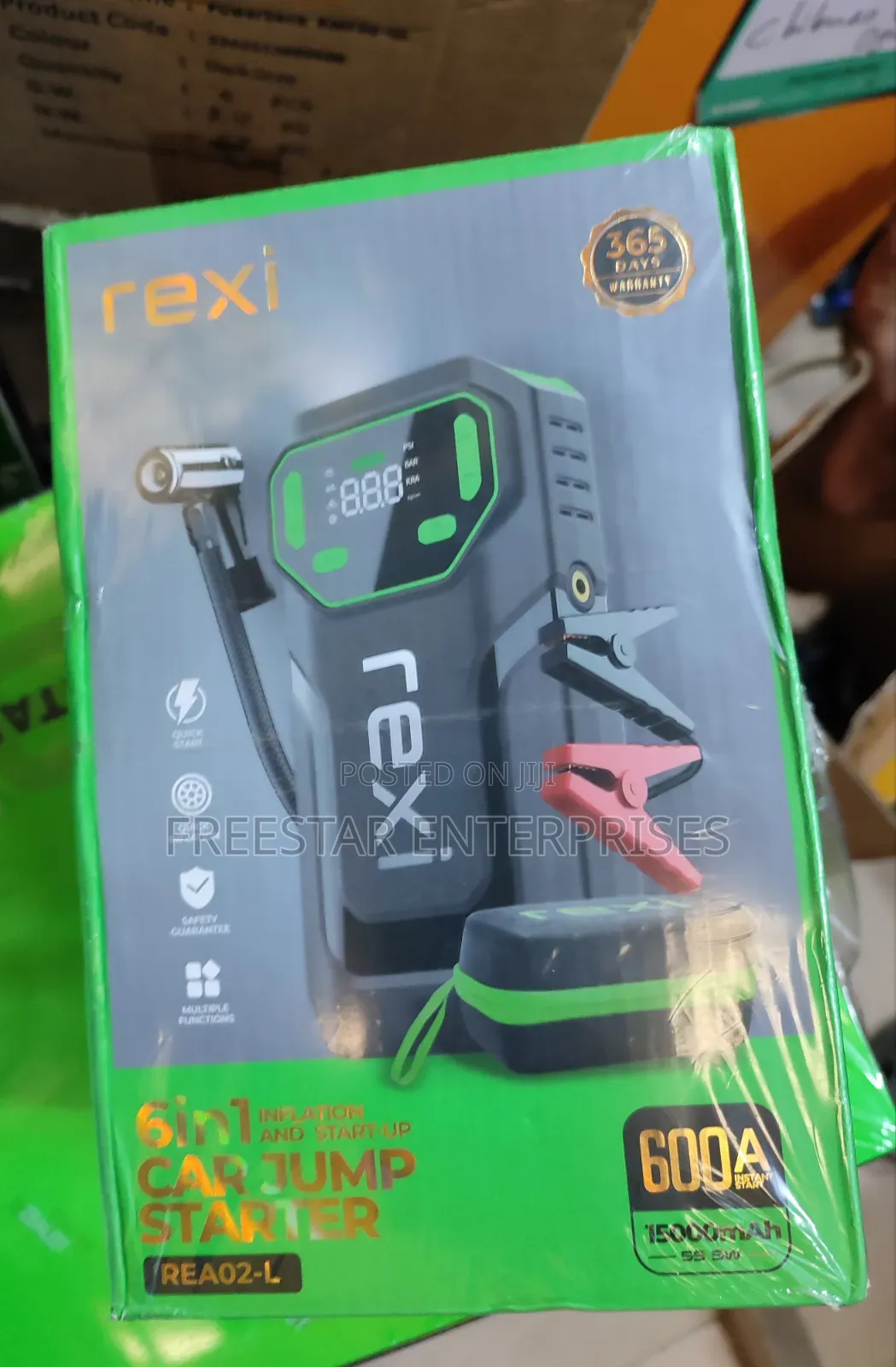 REXI Car Jump Starter With Tire Inflator