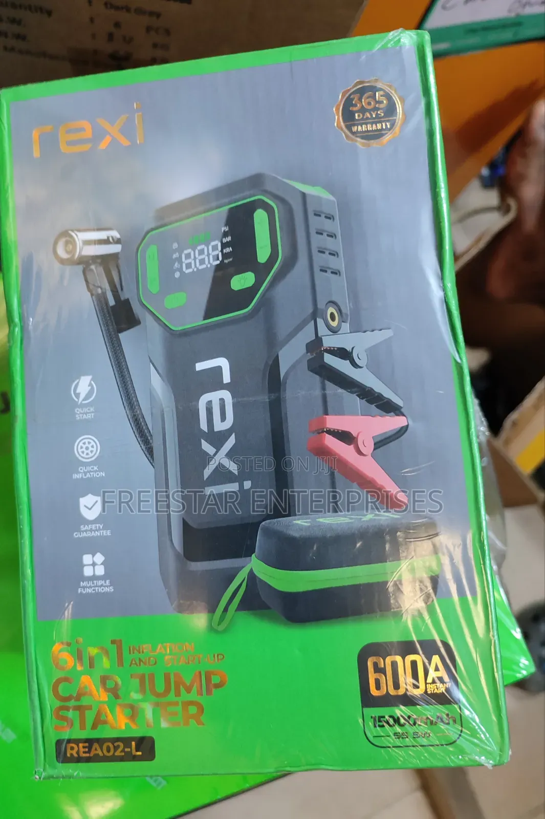 REXI Car Jump Starter With Tire Inflator