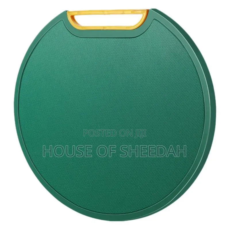 Thick Round, Non-Slip Green Plastic Kitchen Cutting Board