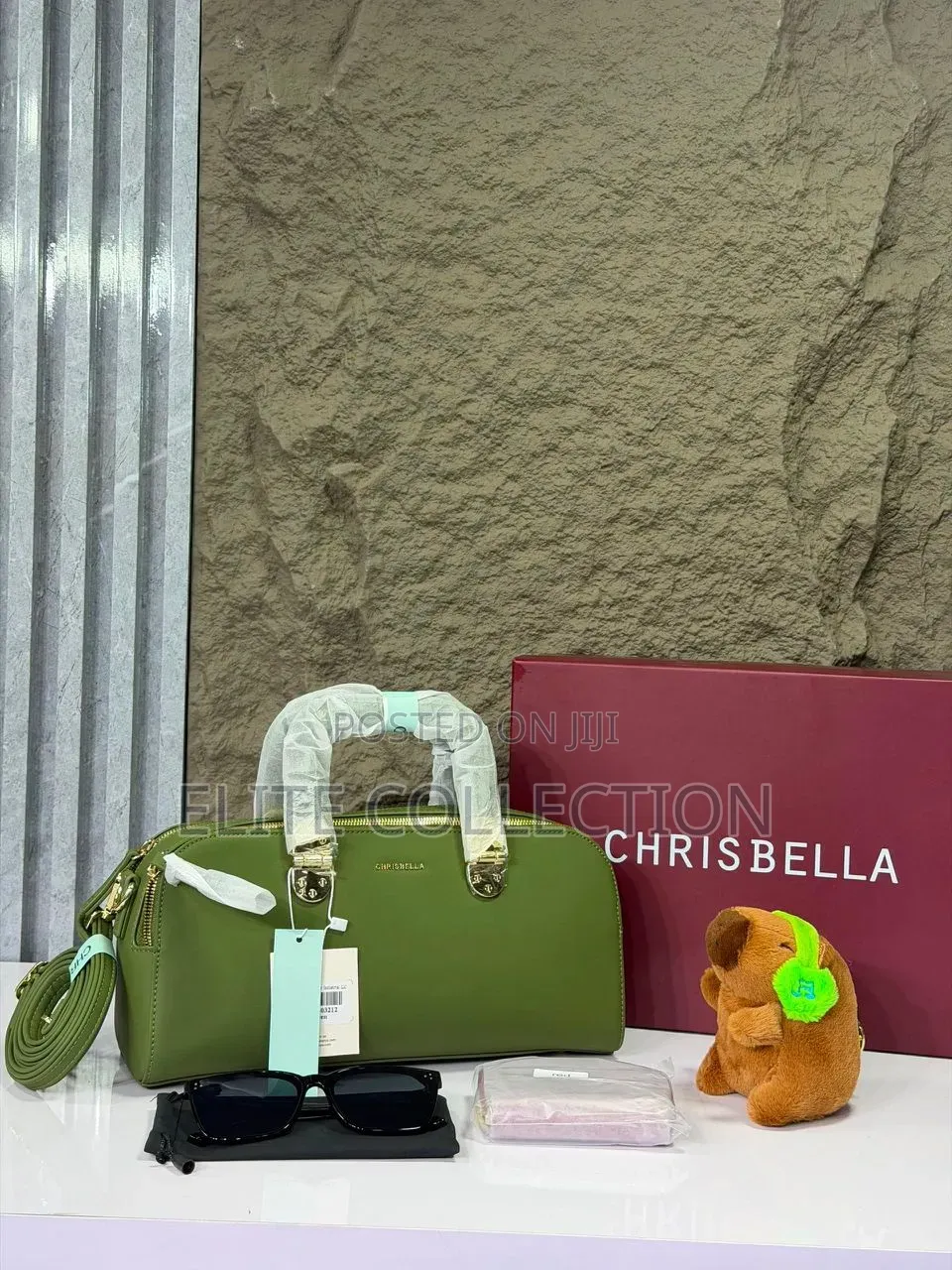 Chrisbella Luxury Bag Available in Colours Displayed With Long Strap