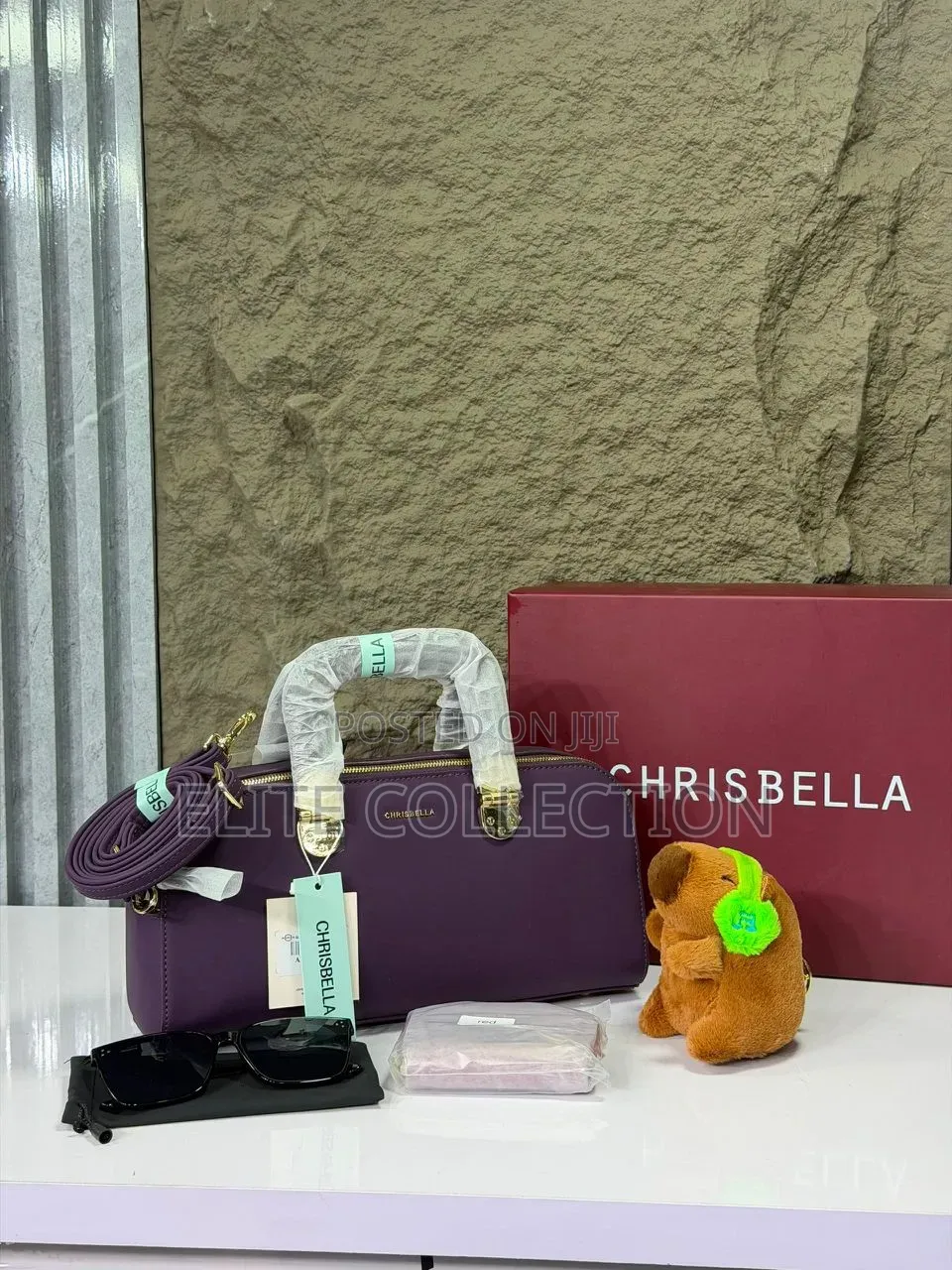 Chrisbella Luxury Bag Available in Colours Displayed With Long Strap