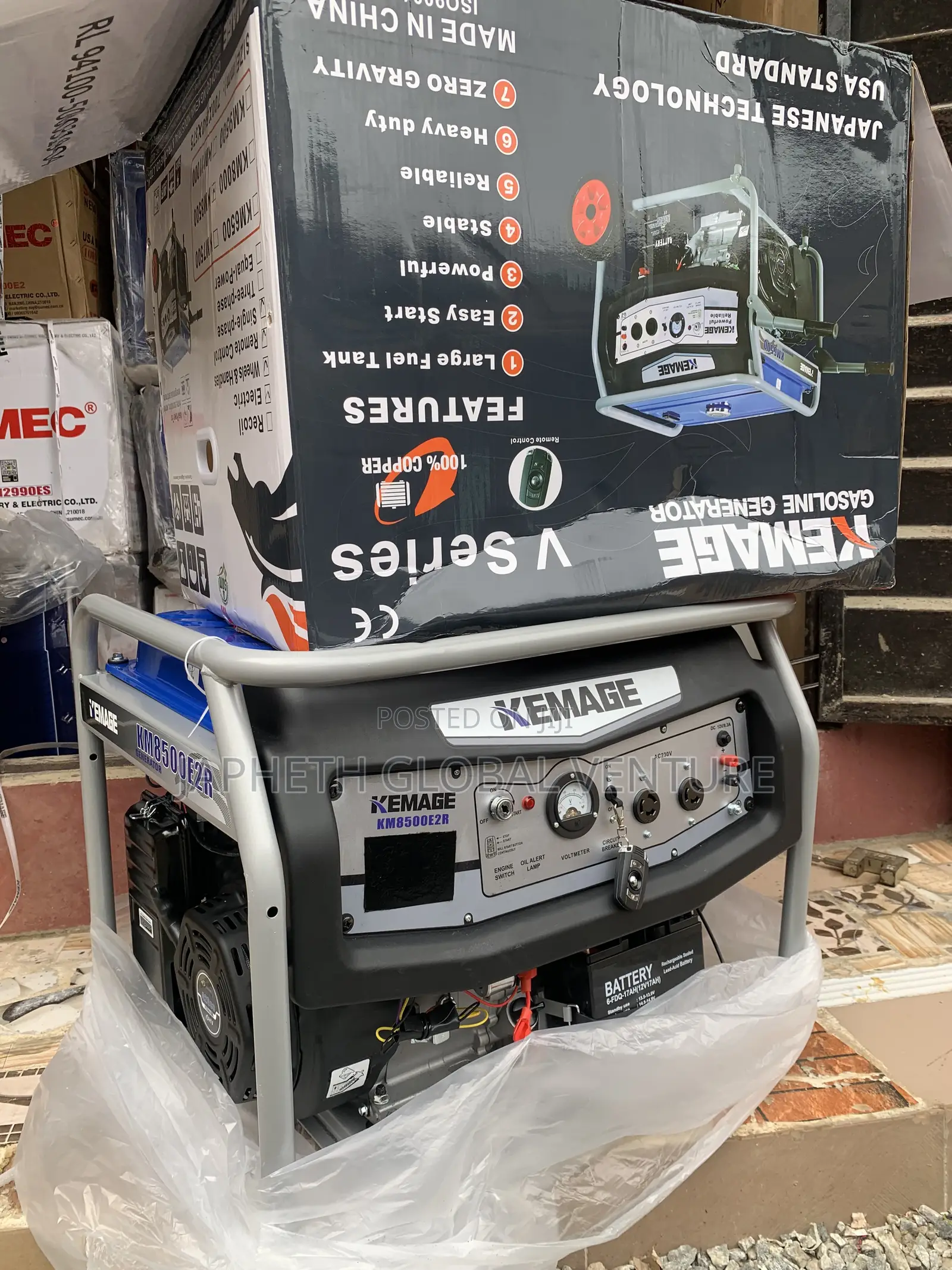 KEMAGE 7kVA Electric-Start Generator – 100% Copper Winding