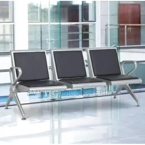 3-Seater Leather Padded Airport/Reception Waiting Chair