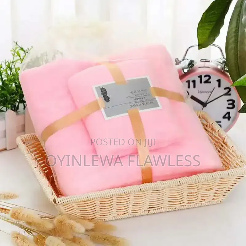 2 in 1 Luxury Coral Fleece Velvet Quick-Dry Absorbent Bath Towel Set