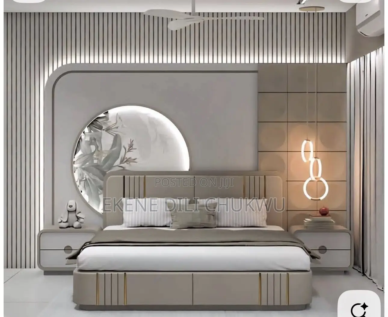 Luxury Modern Upholstered Bed Frame With Designer Headboard