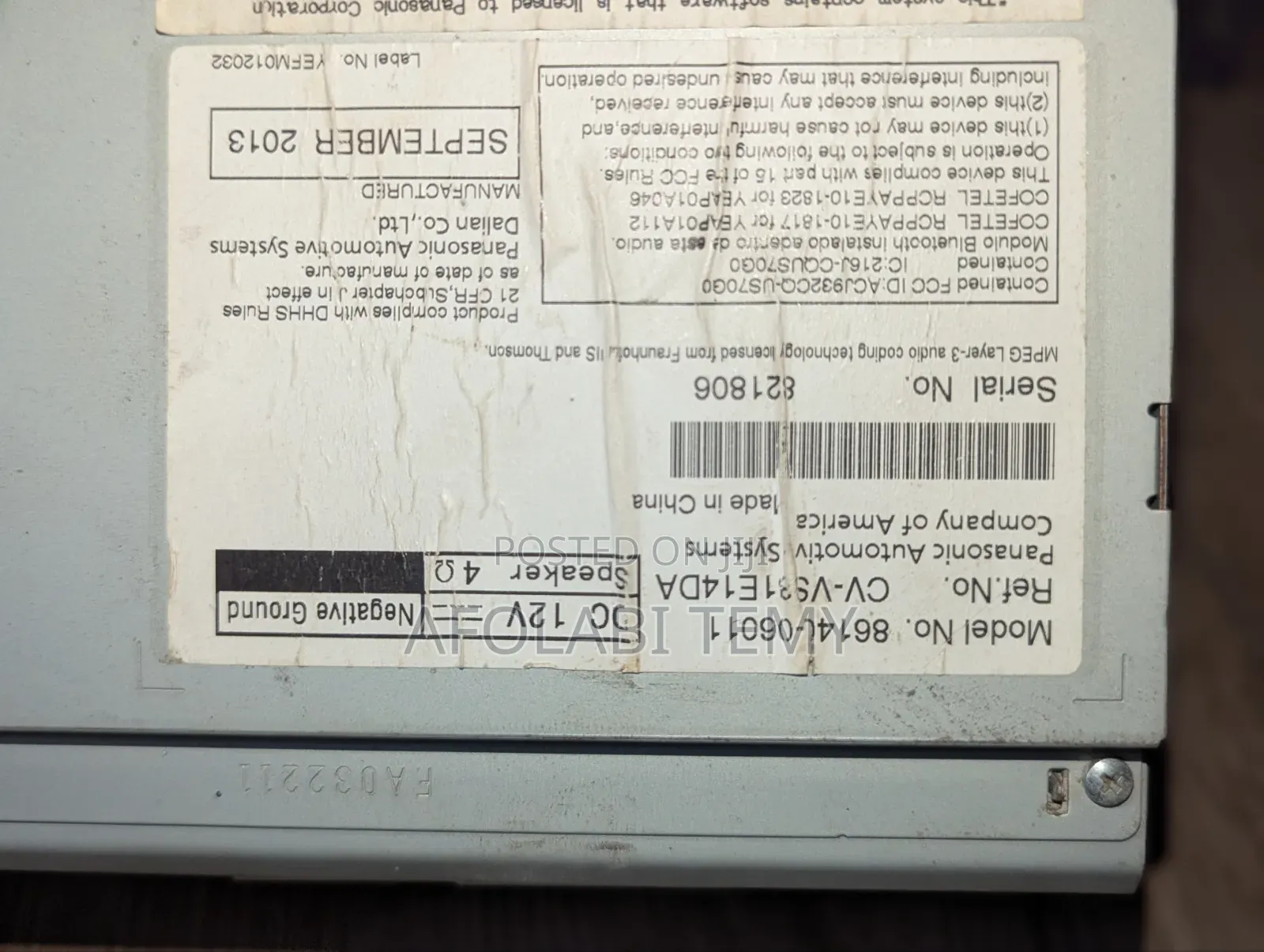 Toyota Camry Factory Car Stereo
