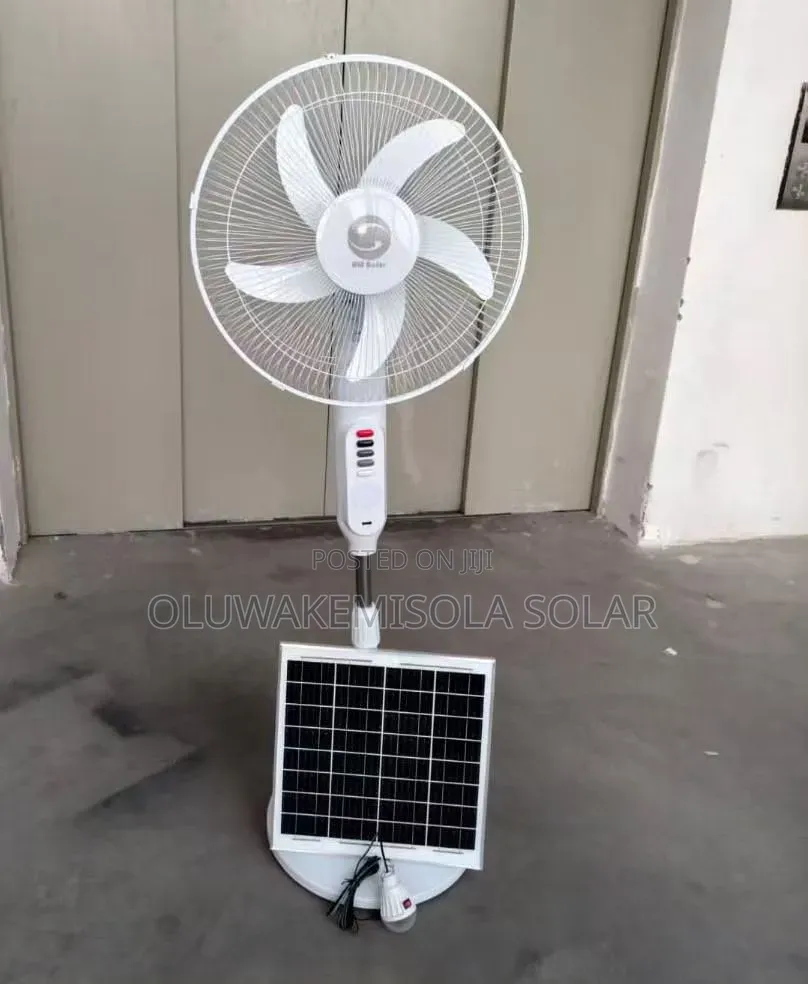 Rechargeable Solar Fan With Solar Panel and Bulb