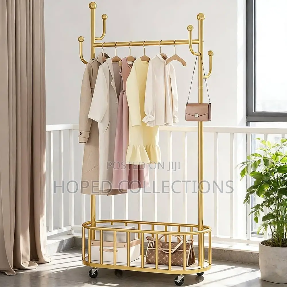 Gold Iron Cloth Boutique Rack
