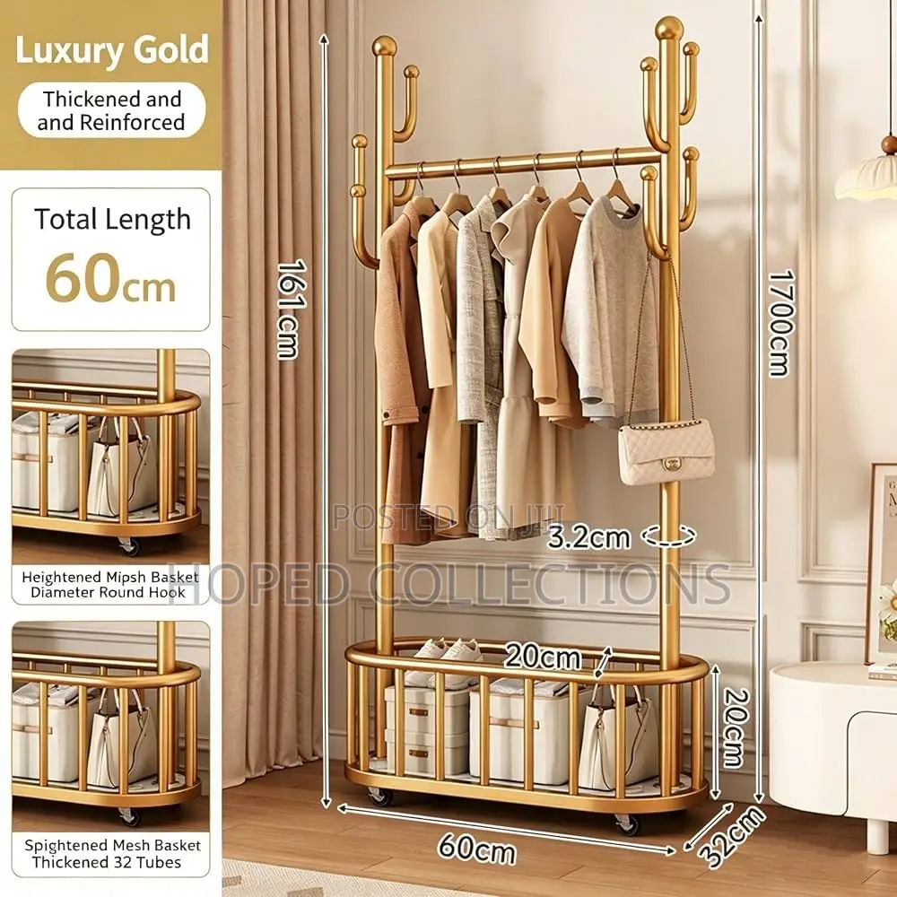 Gold Iron Cloth Boutique Rack