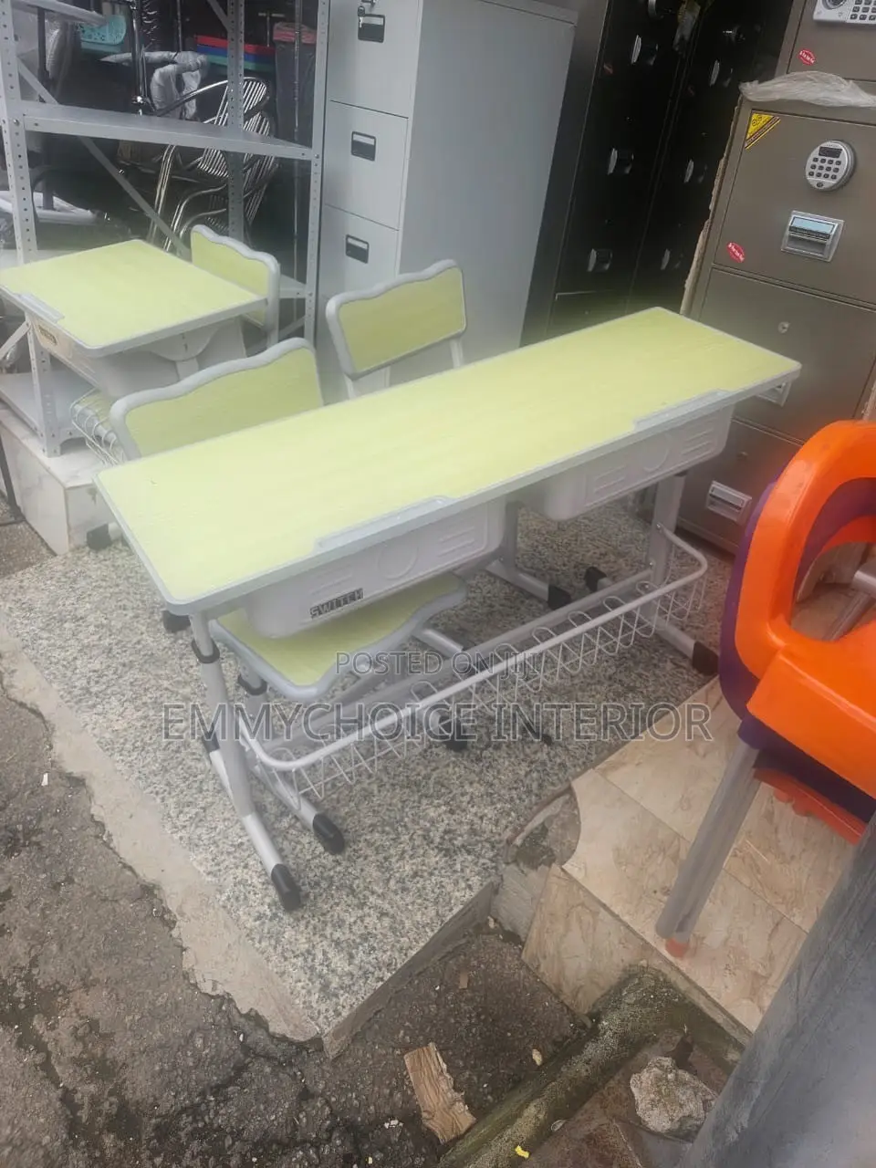 Double Seater School Desk and Chair Set / 2-in-1 Student Desk
