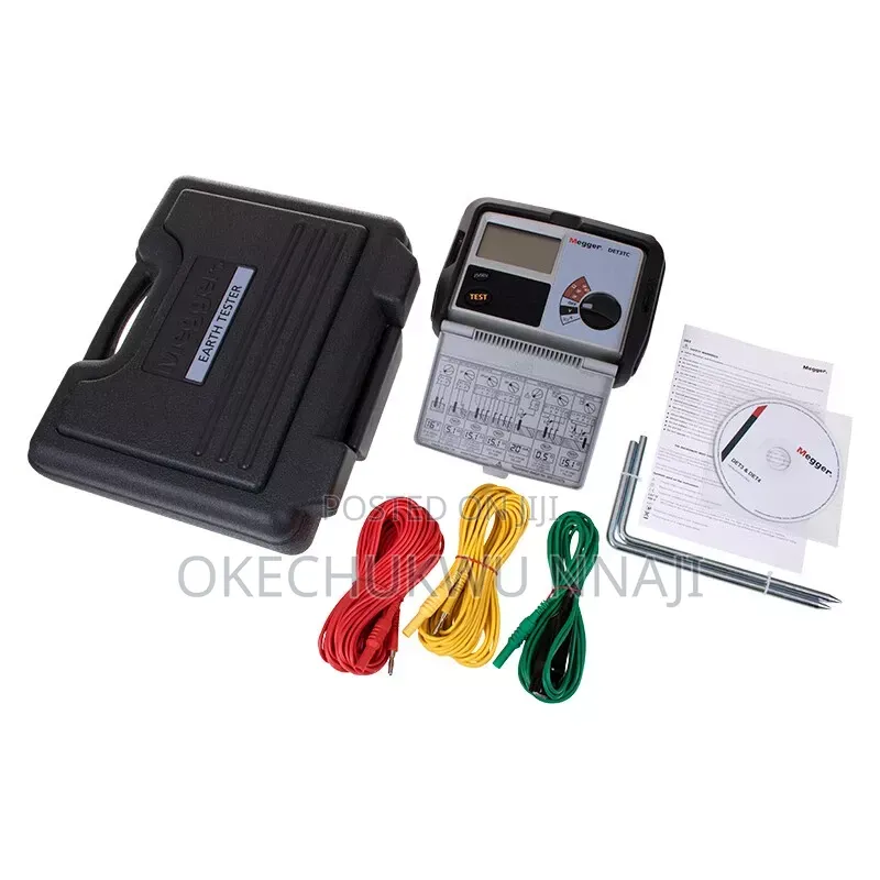 Megger 3-Terminal Digital Ground Tester 0.01 to 2000 2%± 3D Resistance