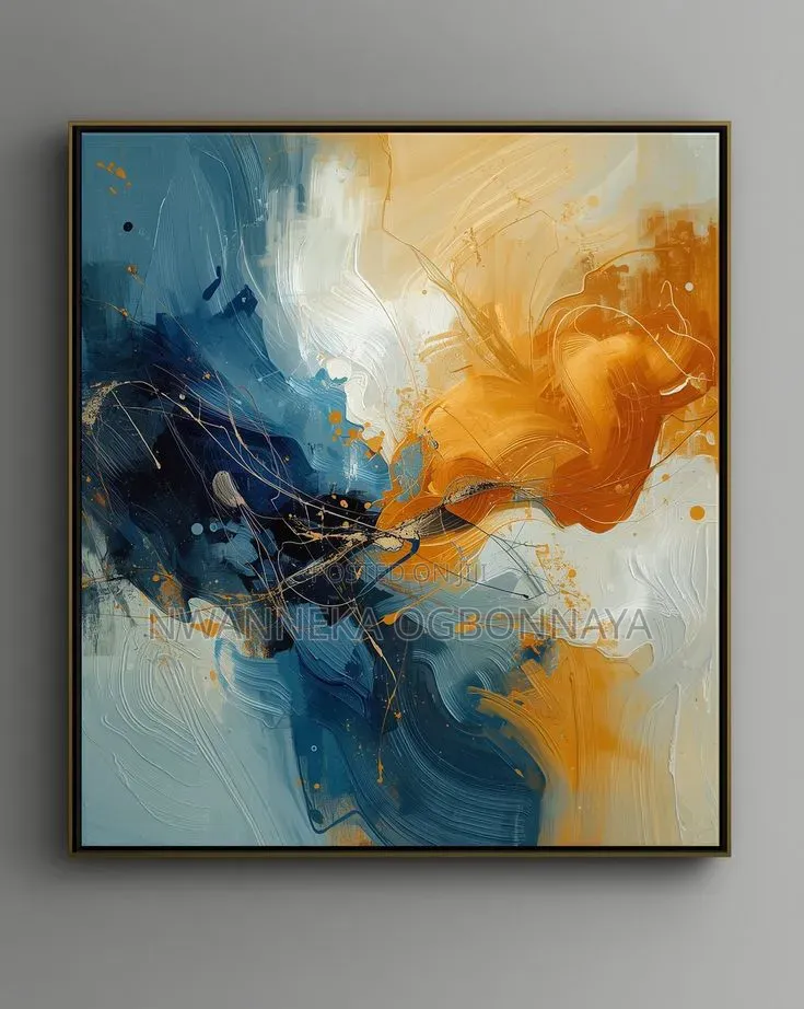 Modern Abstract Style Gold Canvas Art Printed Wall Artwork
