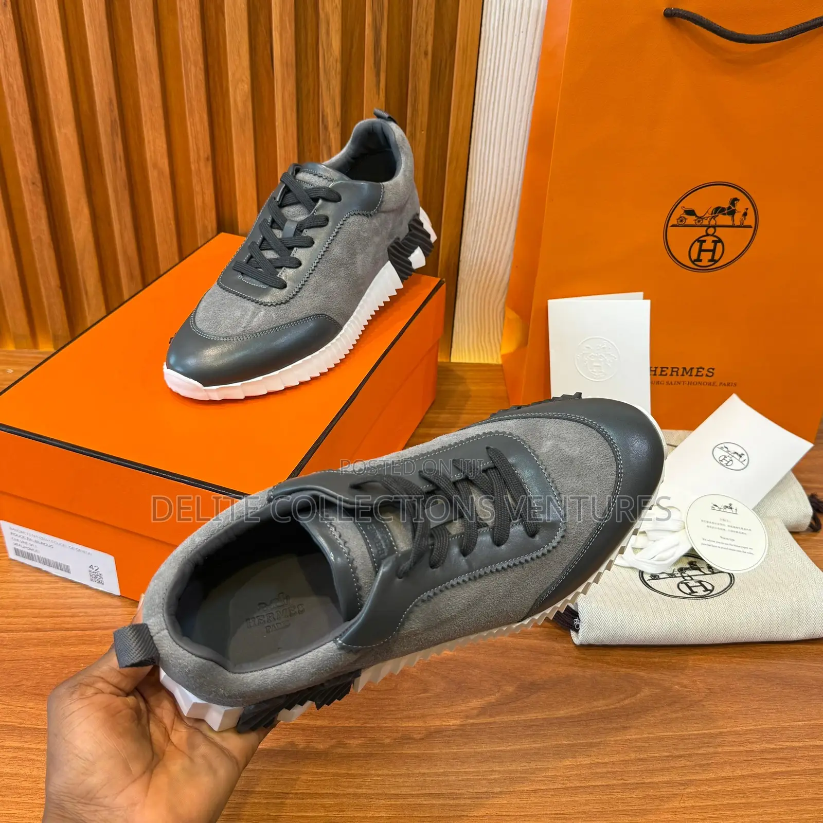 Luxury Update 🥶🥶🥶  *Hermes Bouncing Sneakers 👟 in Suede Goatskin
