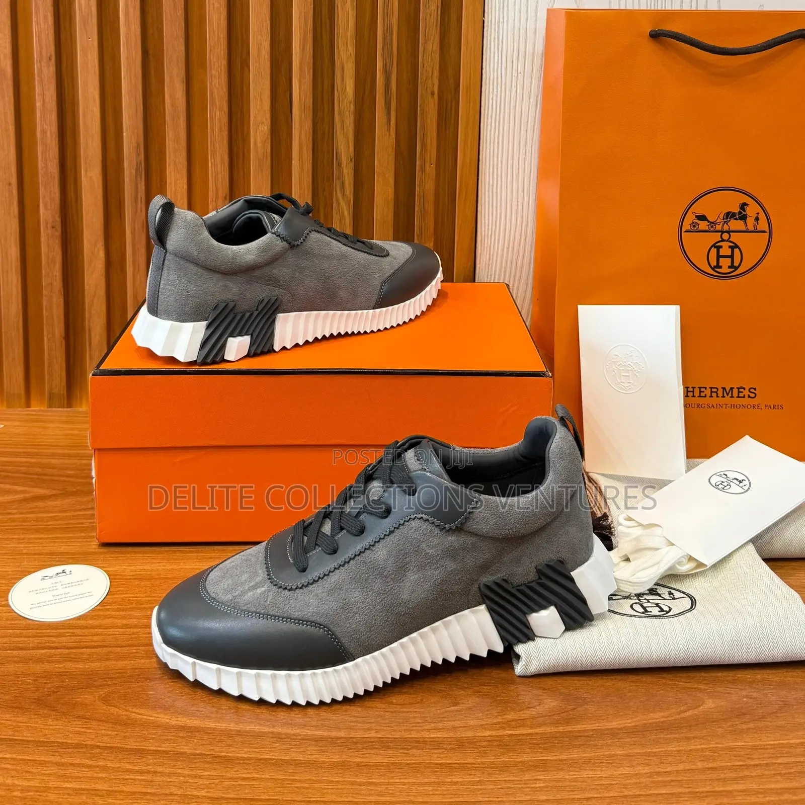 Luxury Update 🥶🥶🥶  *Hermes Bouncing Sneakers 👟 in Suede Goatskin