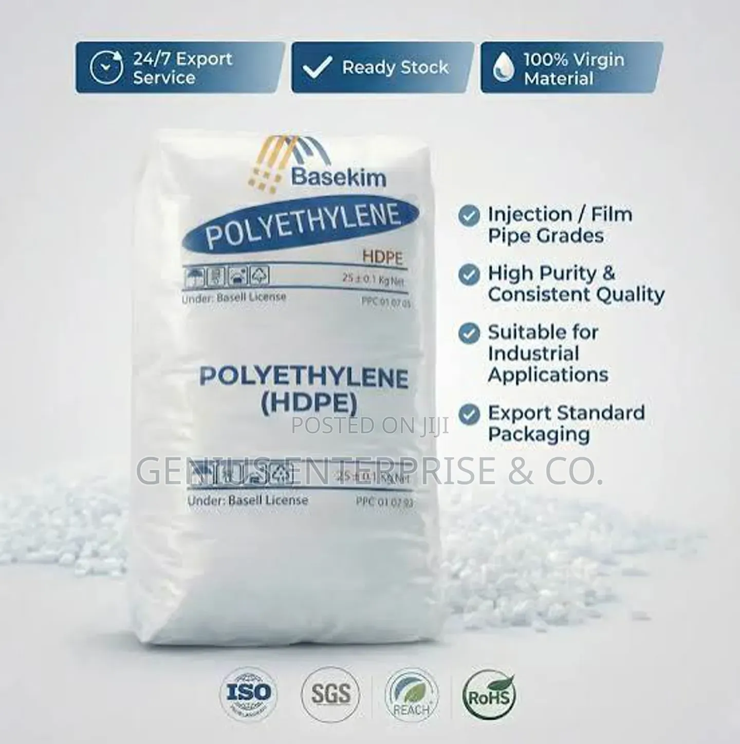 25kg Virgin HDPE Resins Material for Food Grade Products