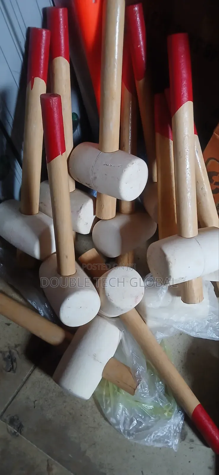 Rubber Wooden Mallet With White Head