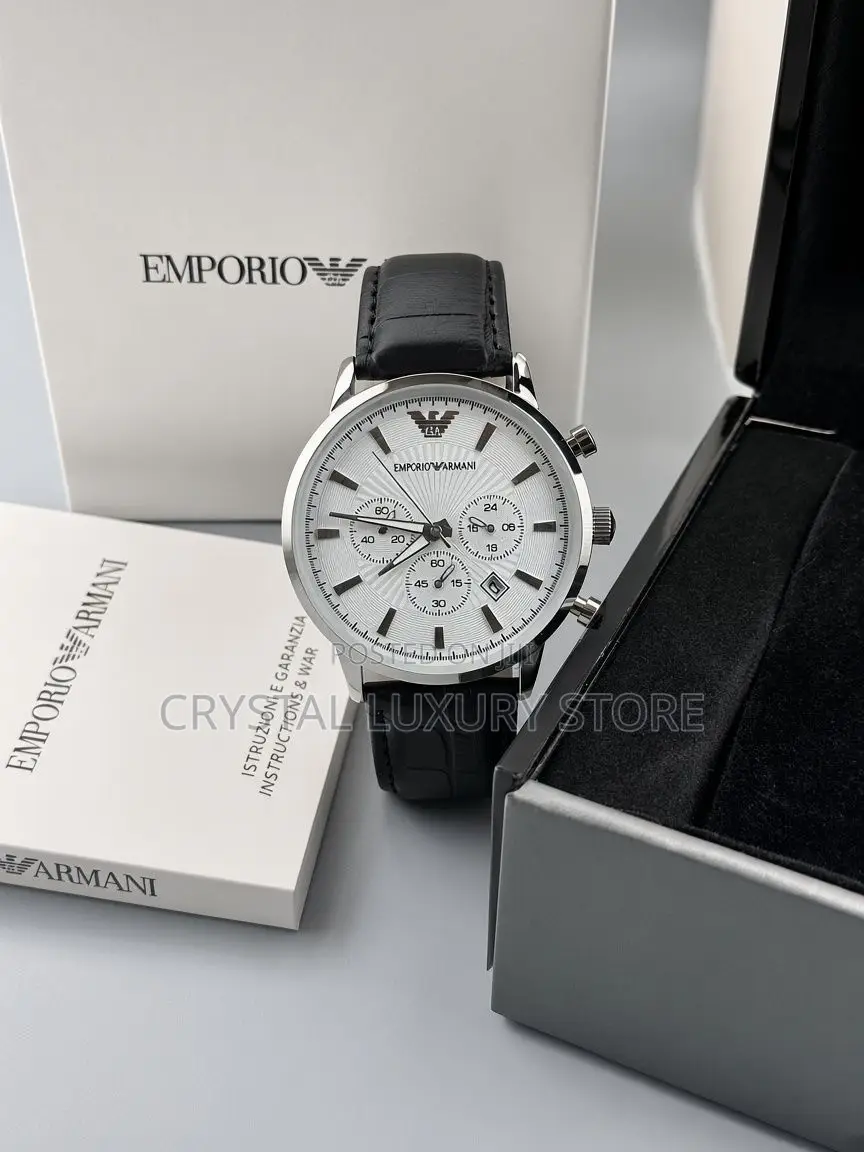 Emporio Armani Quality Men Genuine Leather Wristwatch