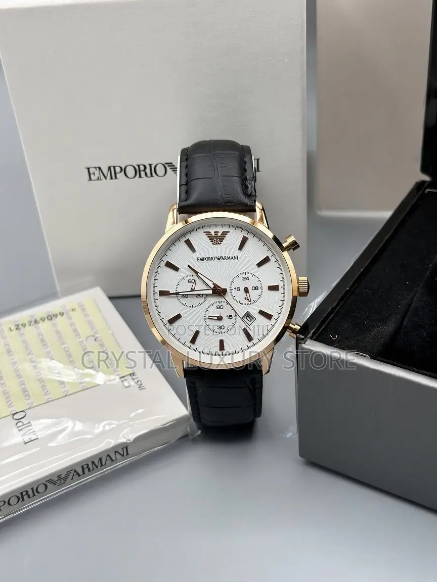 Emporio Armani Quality Men Genuine Leather Wristwatch