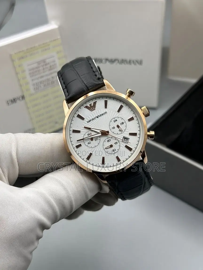 Emporio Armani Quality Men Genuine Leather Wristwatch