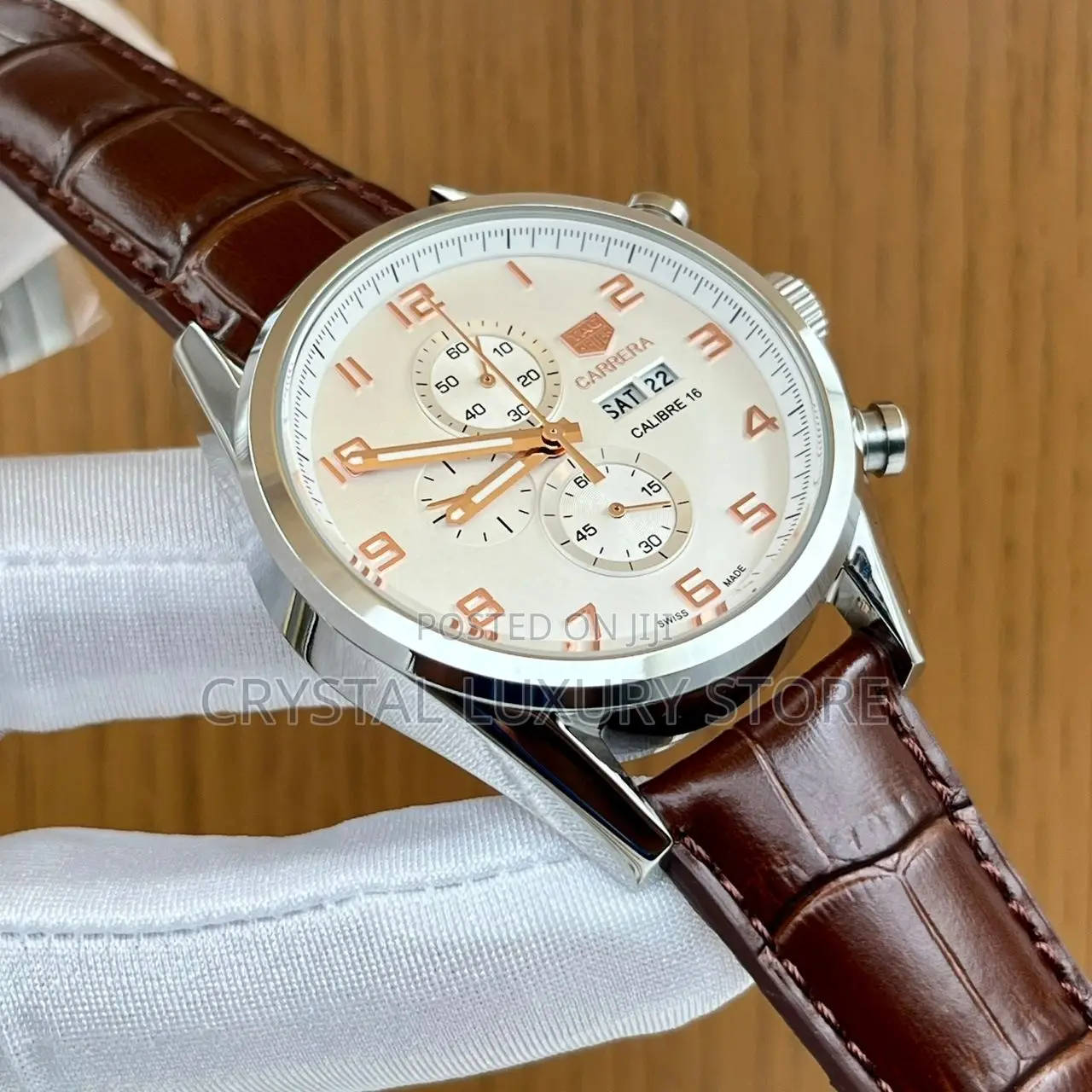 Tag Carerer Quality Luxury Men Genuine Leather Wristwatch