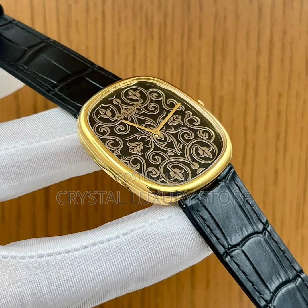Patek Philippe Quality Luxury Men Genuine Leather Wristwatch