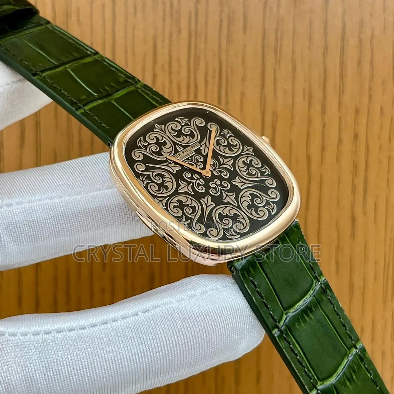 Patek Philippe Quality Luxury Men Genuine Leather Wristwatch