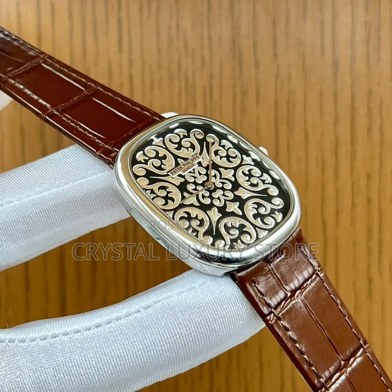 Patek Philippe Quality Luxury Men Genuine Leather Wristwatch
