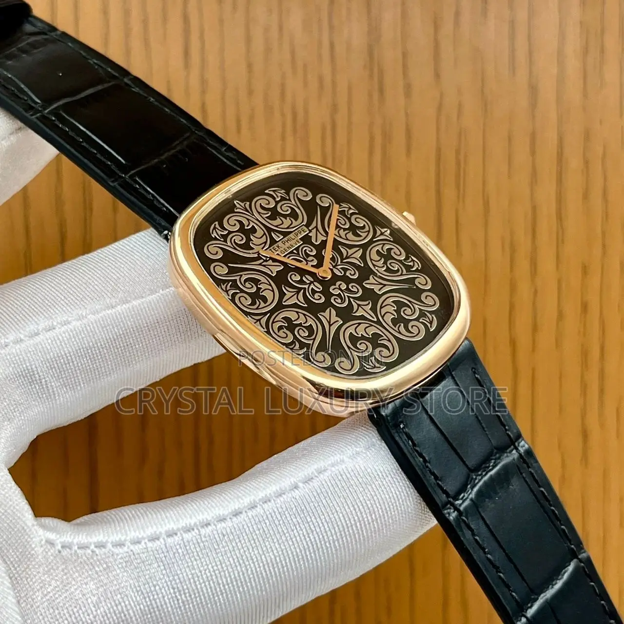 Patek Philippe Quality Luxury Men Genuine Leather Wristwatch