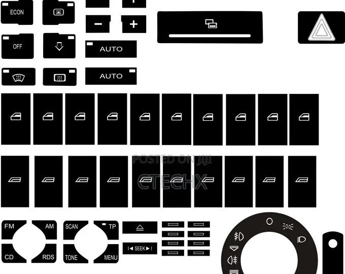 Button Damage Repair Sticker Set, Suitable for Audi A4 B6 B7/A6/A2 A3