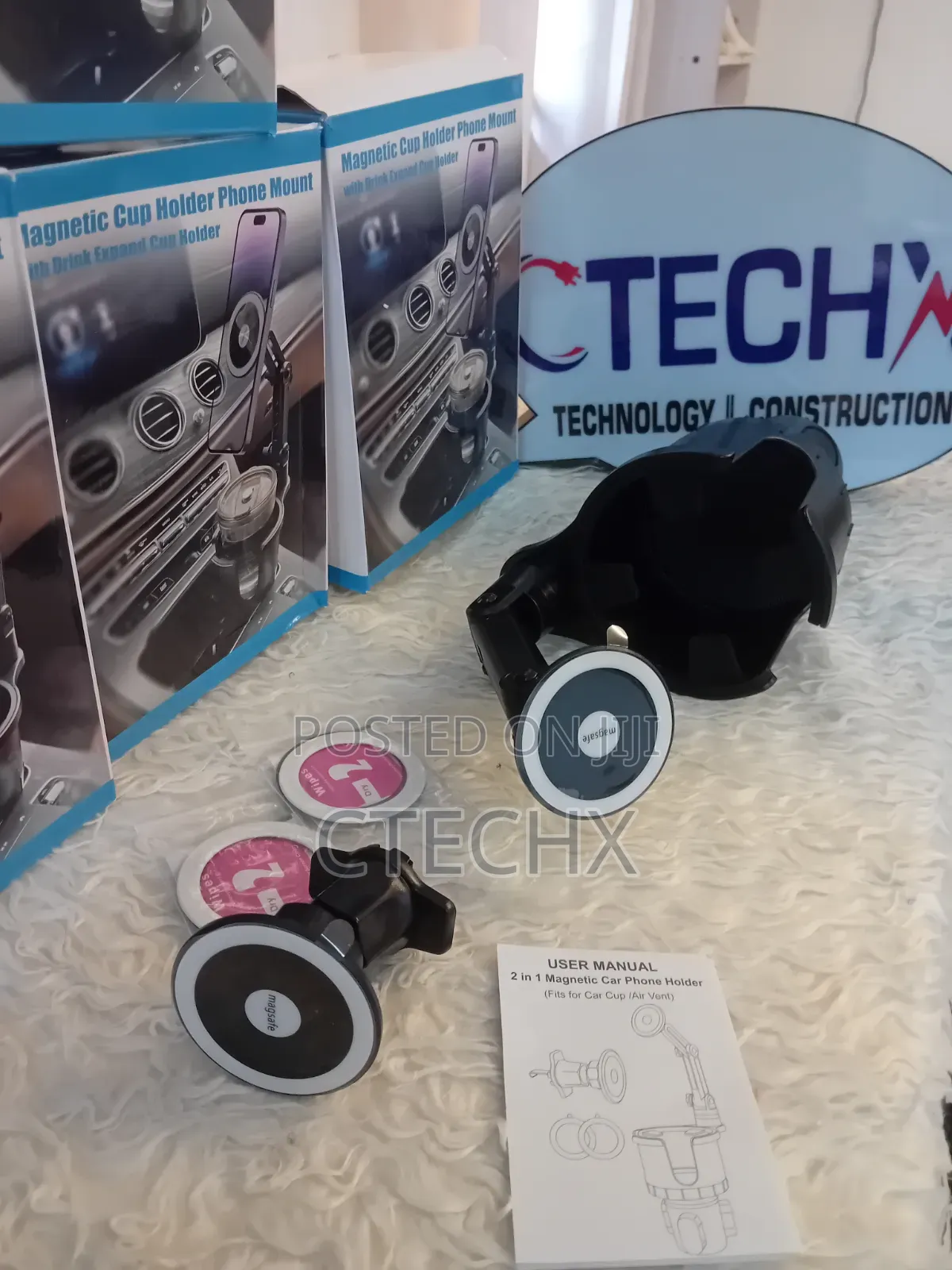 2 in 1 Magnetic Phone Holder for Your Car 2 Pack Magnetic Phone Mount