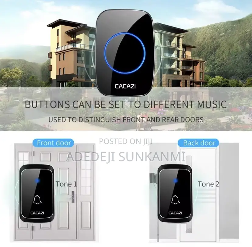 Smart Wireless Doorbell DC Battery-Operated Waterproof