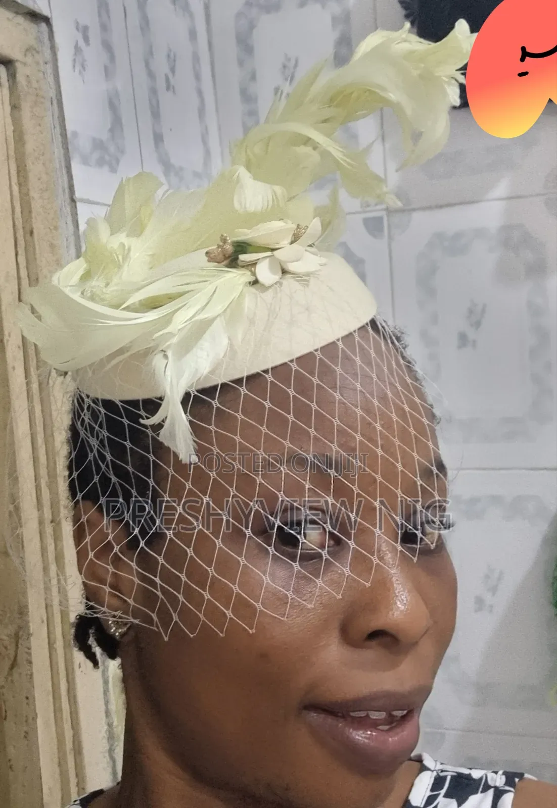 Bridal White Pope Cap Fascinator