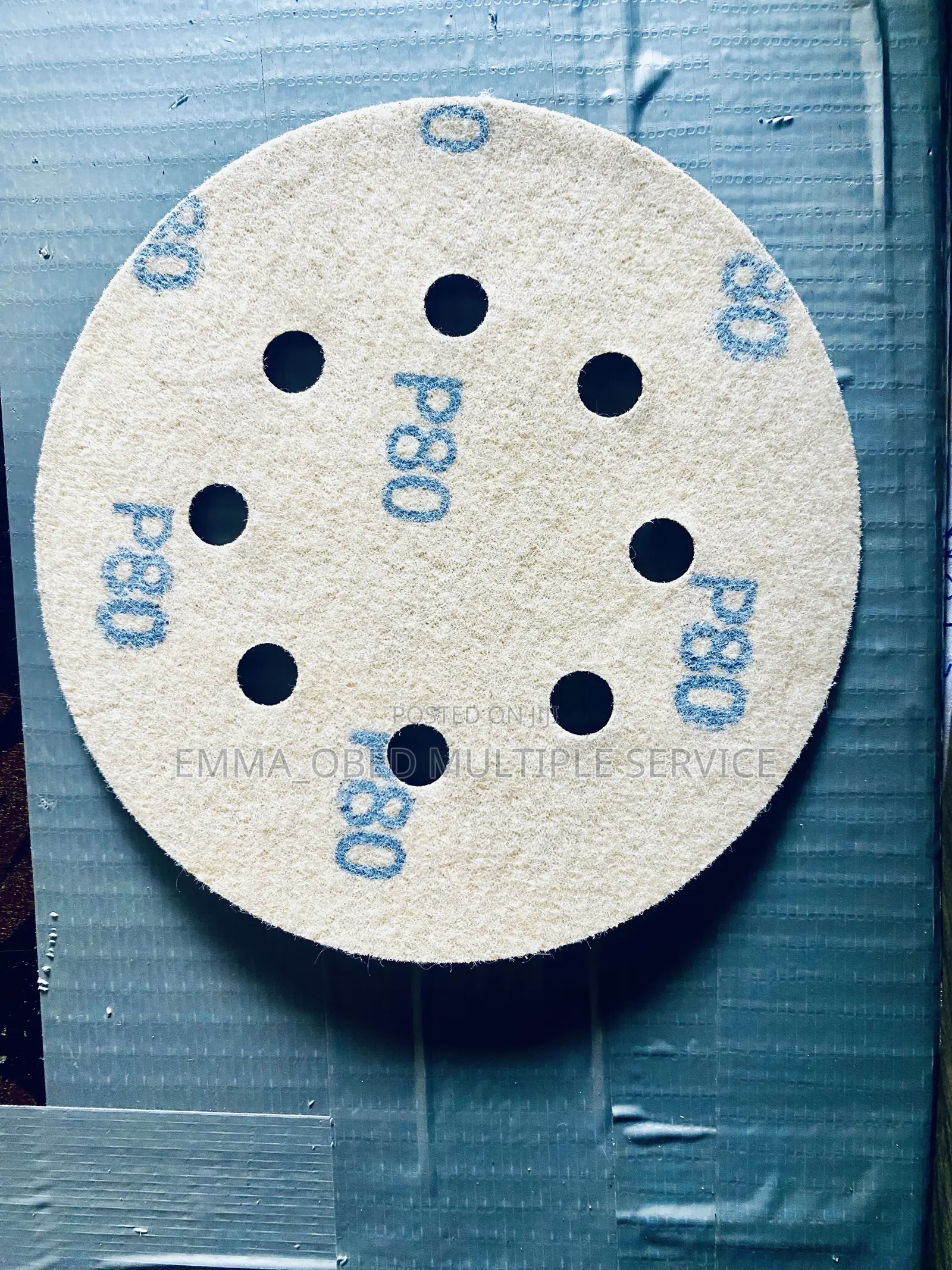 ( P80 ) 5-Inch, 8-Hole, Hook-and-Loop Sanding Disc