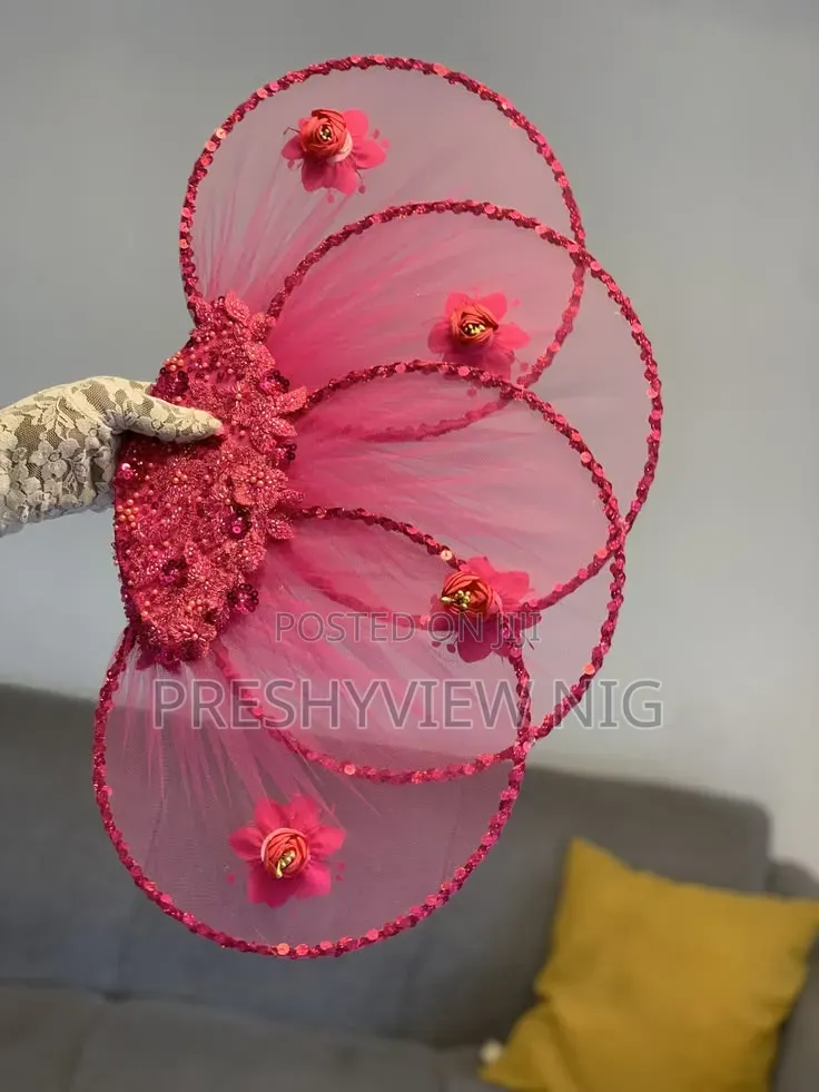Red Bridal Handfan
