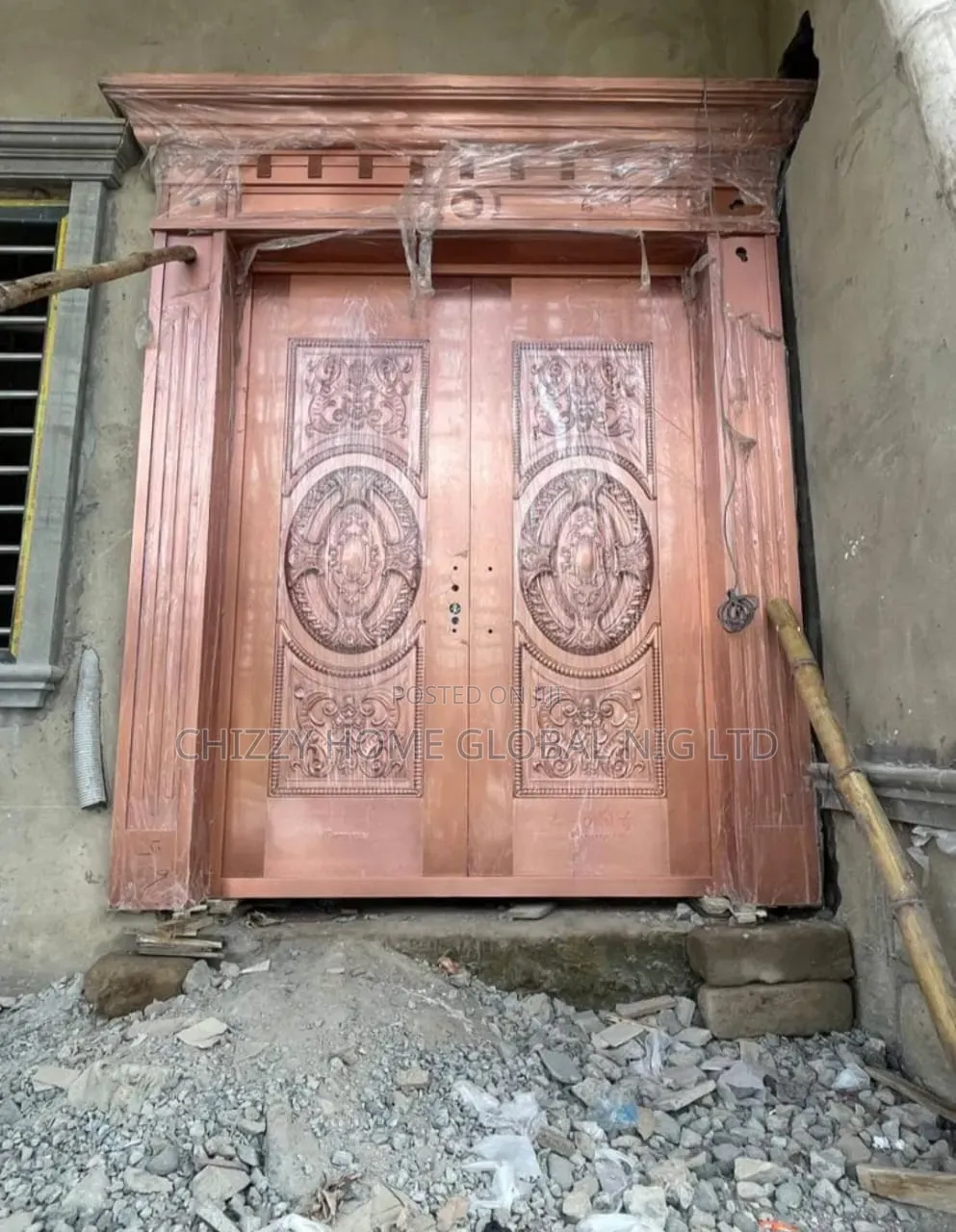 Italian Heavy Metal Copper Cast Double-Lock Security Door (7ft X 5ft)