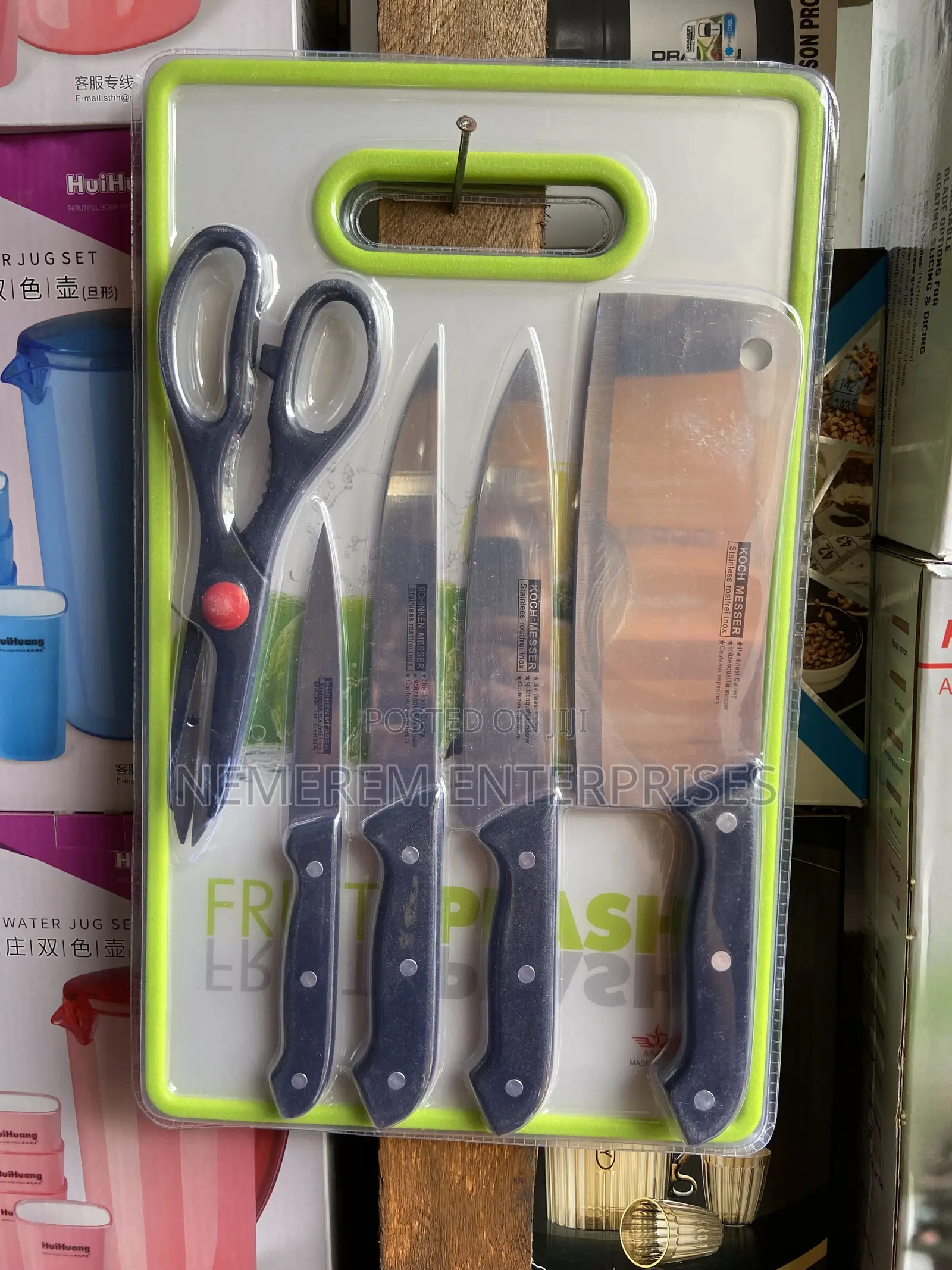 6-Piece Stainless Steel Kitchen Knife Set With Cutting Board & Scisso