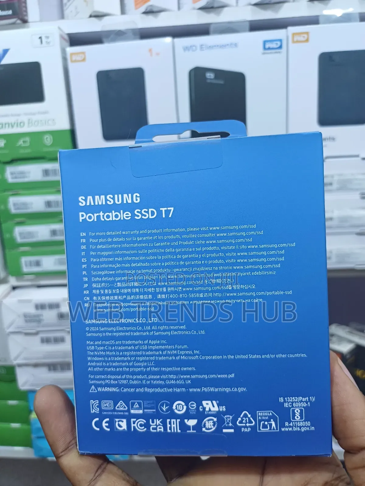 Samsung T7 2TB Portable External SSD - 1050 MB/s High Speed