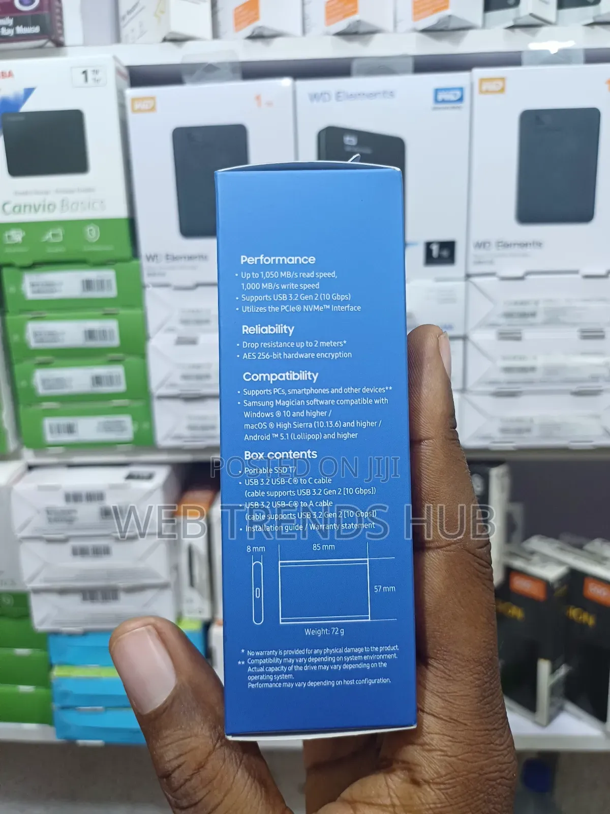 Samsung T7 2TB Portable External SSD - 1050 MB/s High Speed