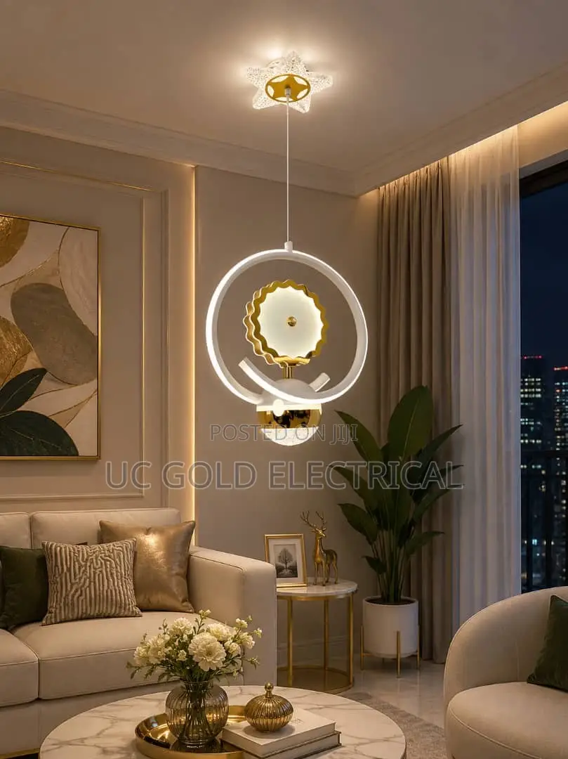 Modern Gold/Black Round Clear Crystal Chandelier,dining Room